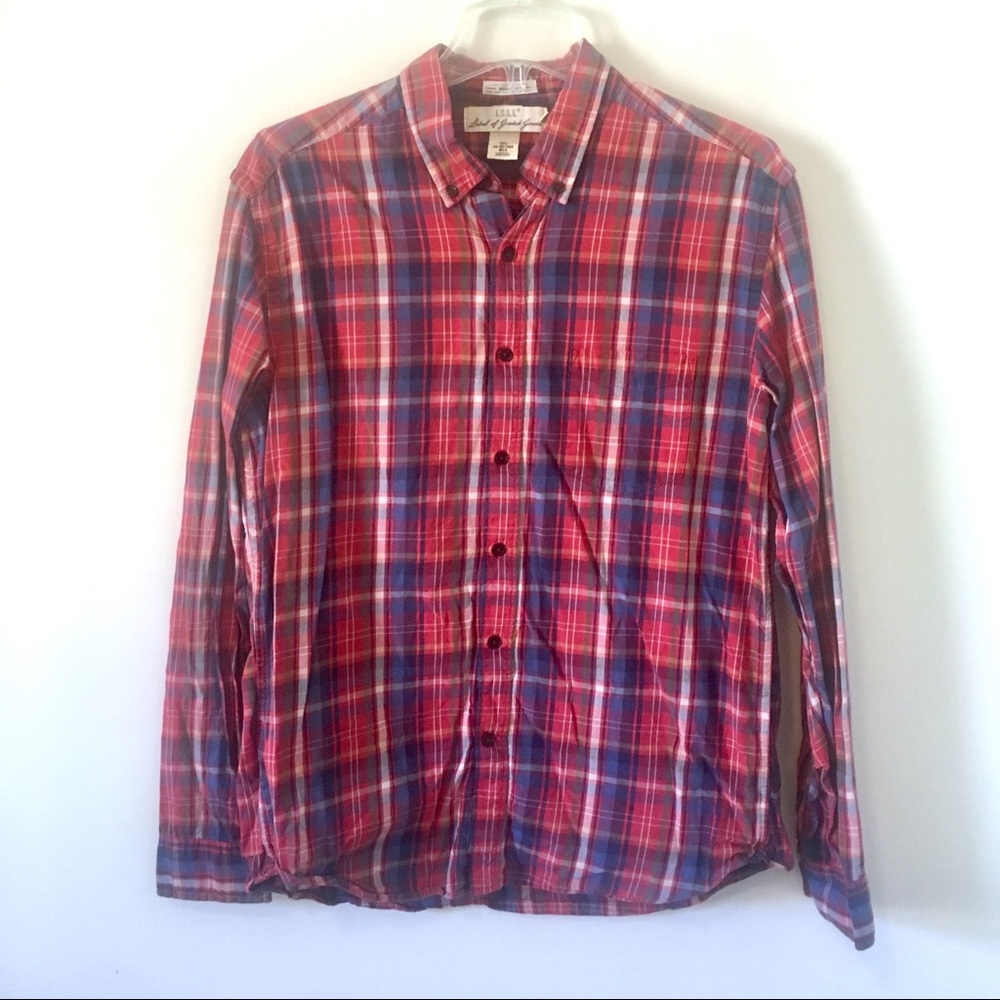 H&M L.O.G.G. Cotton Twill Plaid Button Down Shirt